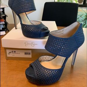Jessica Simpson Blue Bana platform stilettos 8.